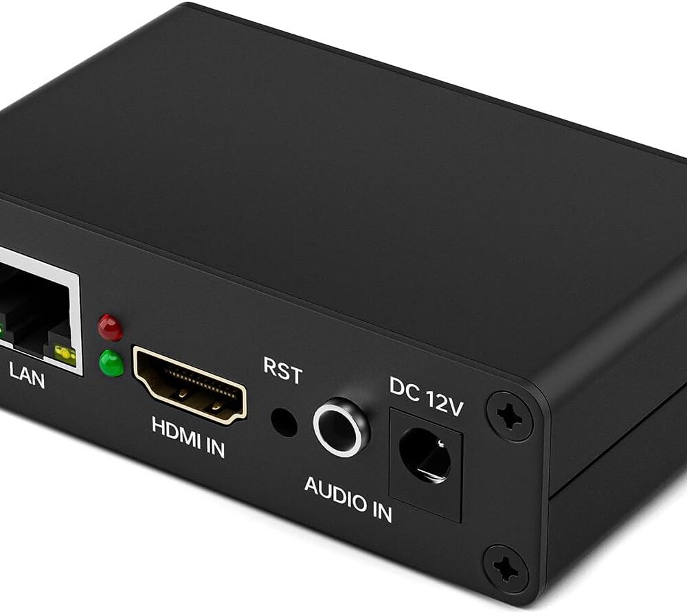 1080P60 HDMI Video Encoder, H.265/H.264 Live Streaming Encoder, HDMI to RTSP/RTMP/SRT/HLS/WebRTC IPTV Encoder for YouTube Facebook Live, Browser Setup, No PC Software Needed