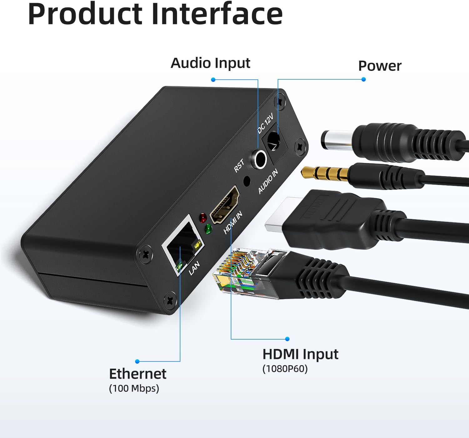 1080P60 HDMI Video Encoder, H.265/H.264 Live Streaming Encoder, HDMI to RTSP/RTMP/SRT/HLS/WebRTC IPTV Encoder for YouTube Facebook Live, Browser Setup, No PC Software Needed - Image 3