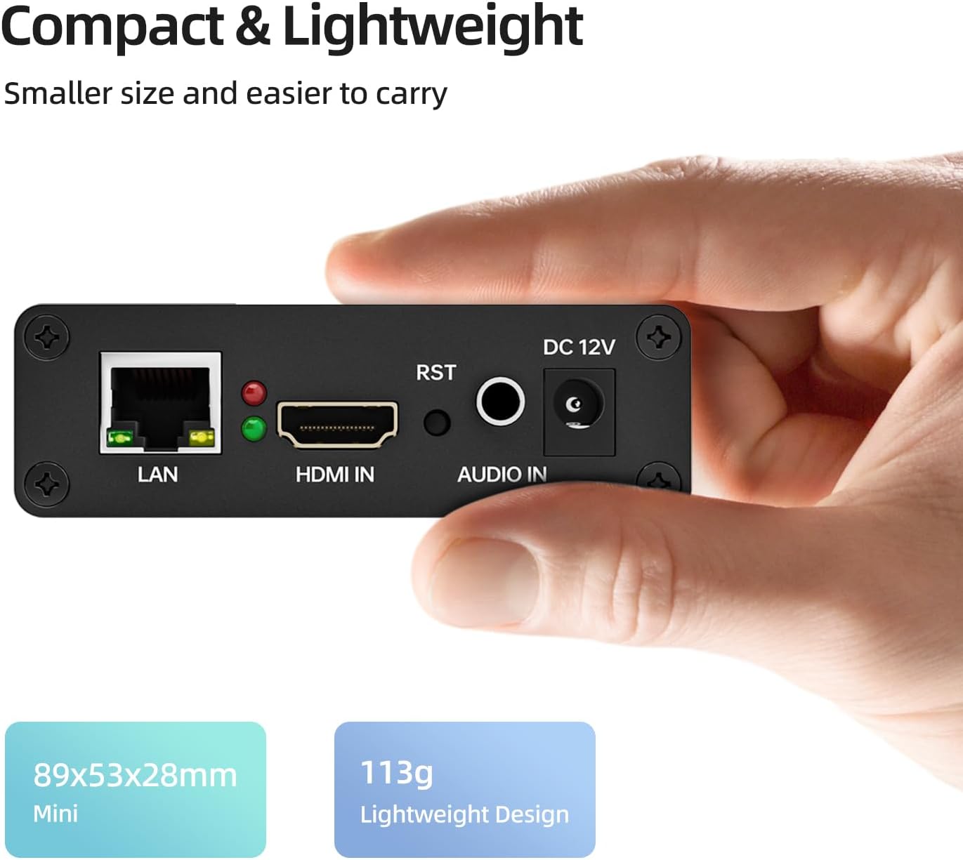1080P60 HDMI Video Encoder, H.265/H.264 Live Streaming Encoder, HDMI to RTSP/RTMP/SRT/HLS/WebRTC IPTV Encoder for YouTube Facebook Live, Browser Setup, No PC Software Needed - Image 5