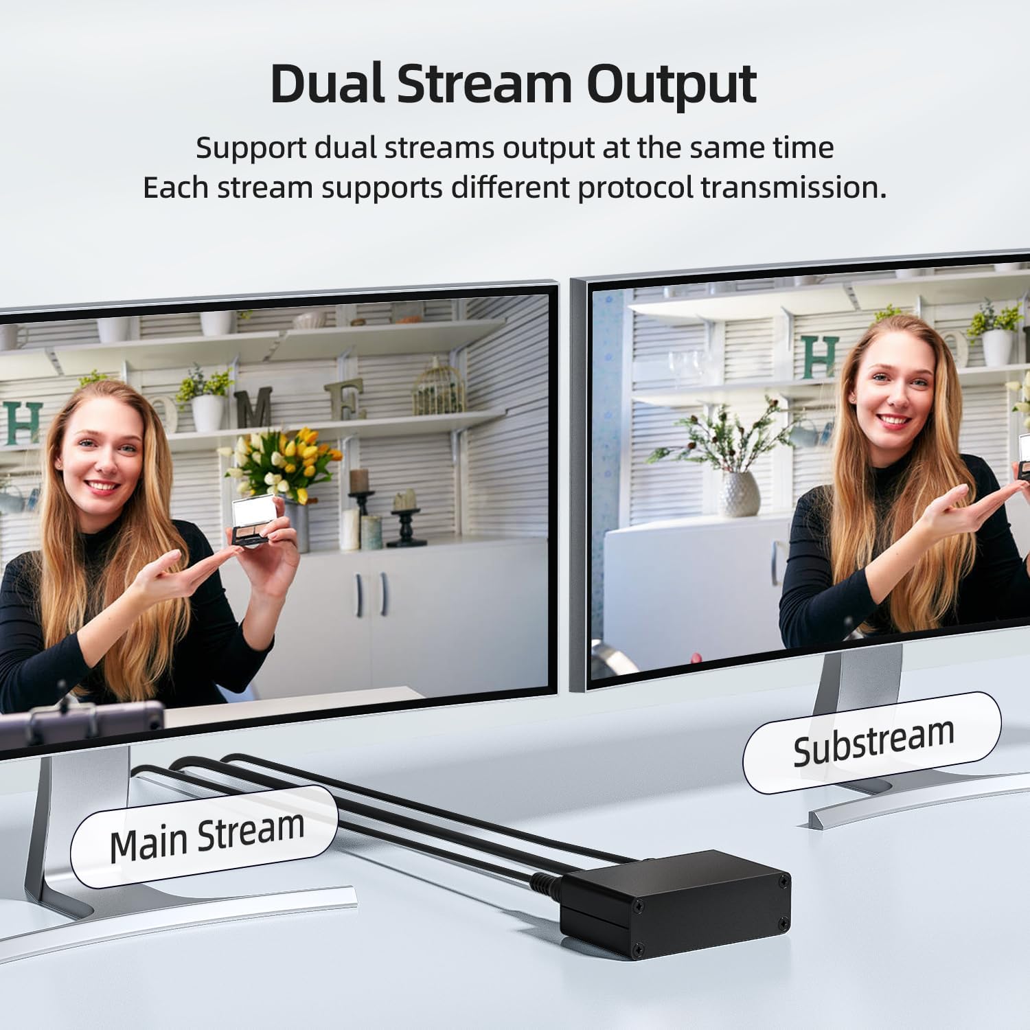 1080P60 HDMI Video Encoder, H.265/H.264 Live Streaming Encoder, HDMI to RTSP/RTMP/SRT/HLS/WebRTC IPTV Encoder for YouTube Facebook Live, Browser Setup, No PC Software Needed - Image 7