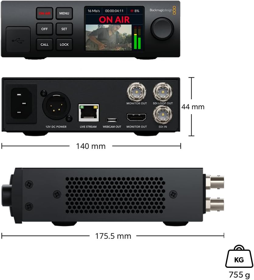 Blackmagic Design Streaming Encoder 4K – 4K Ultra HD Live Streaming via SRT & RTMP, SDI Input, Ethernet + Mobile, Includes 6ft Power Cord (BDLKWEB/D/SED4K) - Image 4
